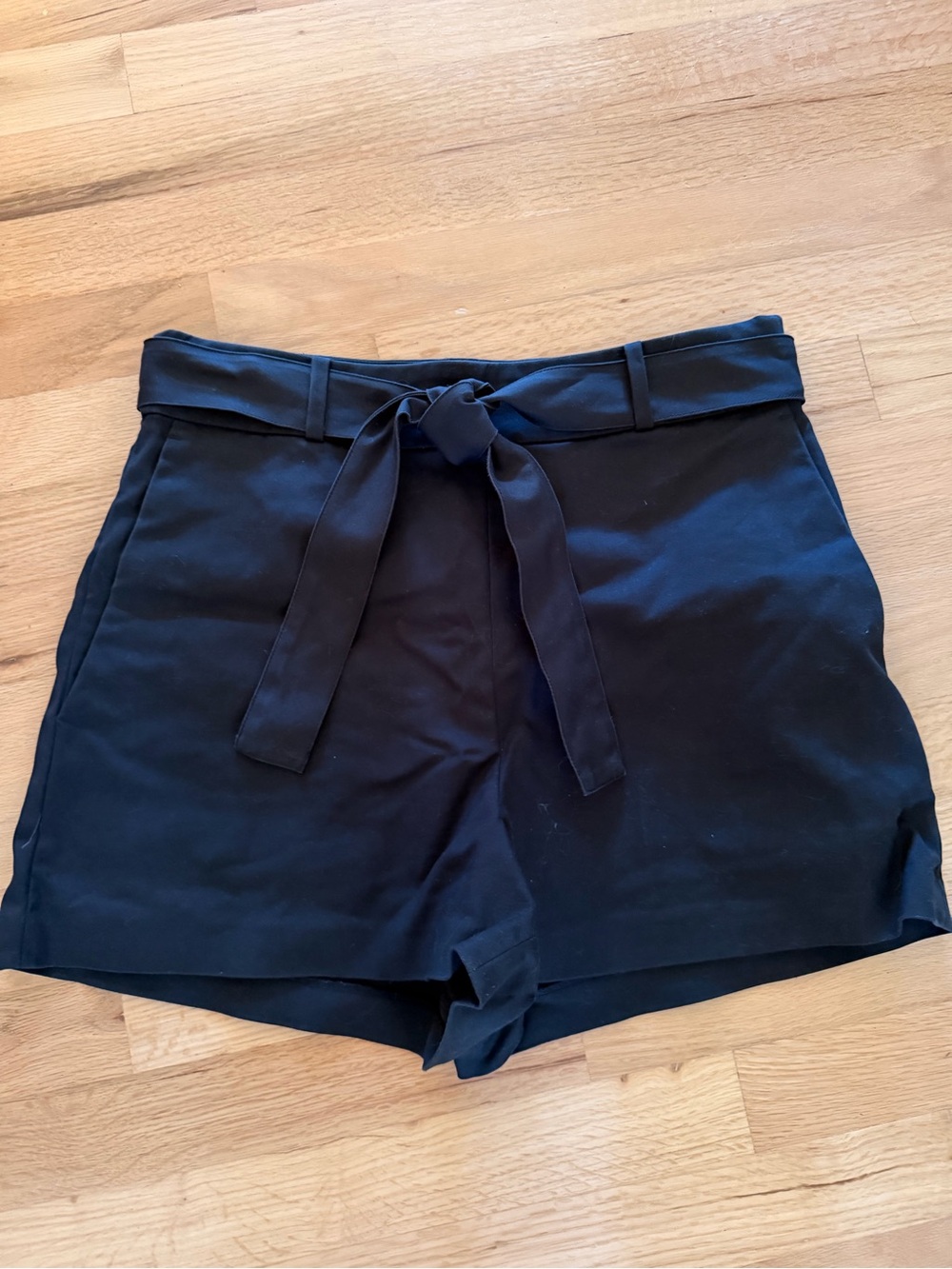 Women's Black Tie-Waist Shorts